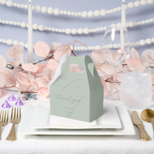 Sage Bride Groom Initials Faux Embossed Favour Box