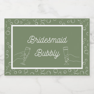 Sage Bridesmaid Bubbly Mini Sparkling Wine Lab Sparkling Wine Label