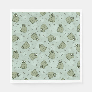 Sage Bubble Frogs - laurel green kids pattern. Napkin