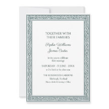 Sage Celtic Knotwork Scottish Wedding Invitation