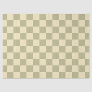 Sage Chequerboard Tissue Paper