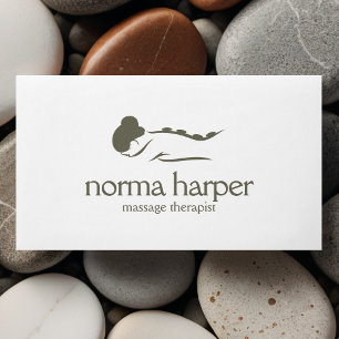 SAGE Chic Stone Massage Therapy Wellness Day Spa Business Card