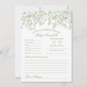 Sage Chinoiserie Floral Advice for Baby Card