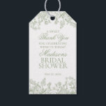 Sage Chinoiserie Vintage Floral Bridal Shower Gift Tags<br><div class="desc">Love is in bloom! This sage Chinoiserie Party Decor Collection, features delicate toile floral patterns for timeless elegance. Each piece in this collection showcases intricate designs in shades of green, evoking a sense of sophistication and elegance. ★ Let me help you plan your next party! ★ If you need coordinating...</div>