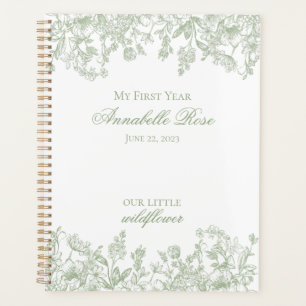 Sage Chinoiserie Vintage Floral My First Year Planner