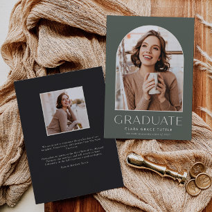 Sage Classic Arch Photo Graduation Announcement