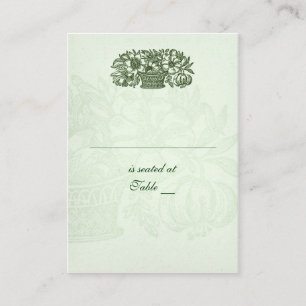 Sage Classic Flower Basket Placecard