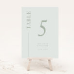 Sage Clean Line Wedding Table Number<br><div class="desc">Simple and modern wedding table number featuring a line on the side. The colour is in sage green.</div>