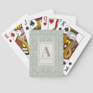Sage Coastal Scalloped Personalised Poker Cards