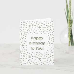 Sage Confetti Watercolor Dots Birthday Card
