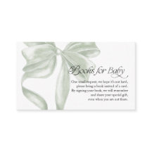Sage Coquette Bow Books for Baby Enclosure Card