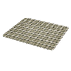 Sage Cottage Sage Green Tartan Plaid Cutting Board