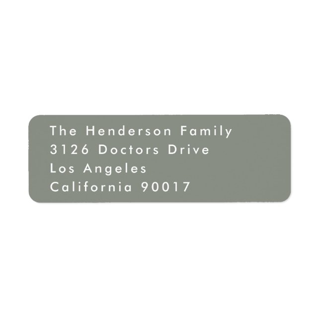 Sage Custom Names Modern Wedding Return Address (Front)