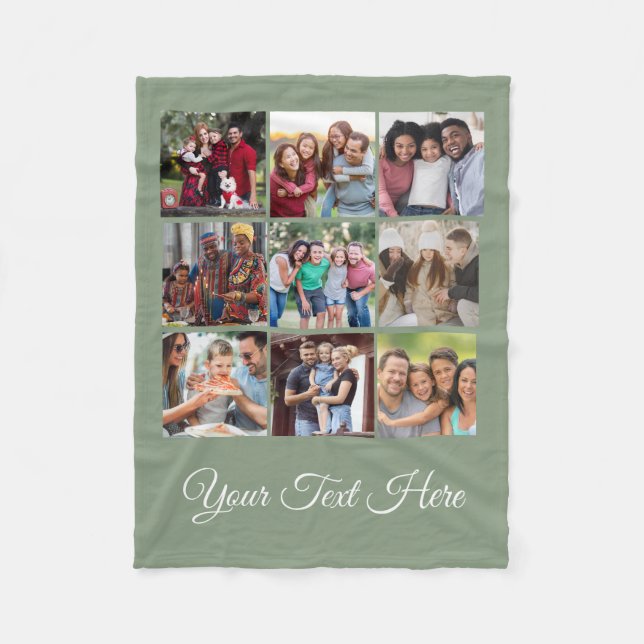 Sage Customisable Photo Blanket Collage (Front)