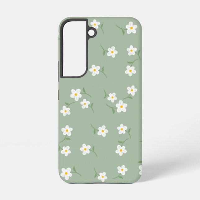 Sage Daisy Phone Case | Elegant Botanical Floral  (Back)