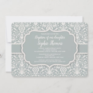 Sage Damask Invitation