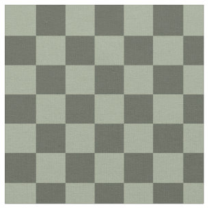 Sage Dark Green Checker Checkerboard Checkered Fabric