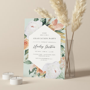 Sage   Desert Floral Graduation Party Invitation