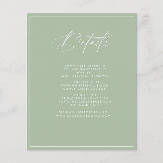 Sage Details Card  (Front)