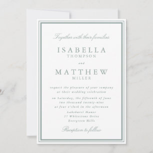 Sage Double Frame Wedding Invitation