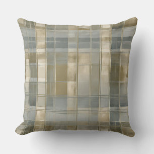 Sage Dusty Blue Modern Farmhouse Plaid Cushion