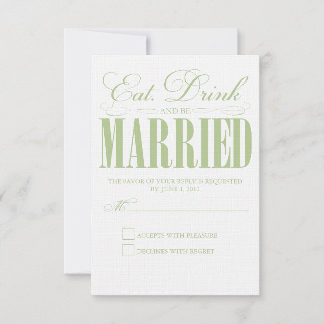 Sage Eat, Drink & Be Married | Response Card (Front)