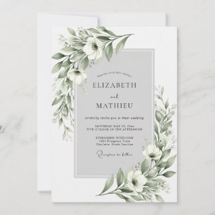 Sage Ethereal Bloom Wedding Invitation