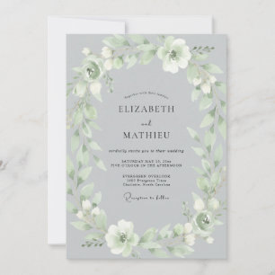 Sage Ethereal Garland Wedding Invitation