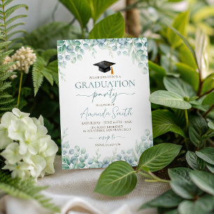 Sage Eucalyptus Border Graduation Invite