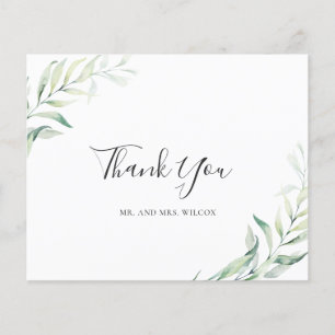 Sage Eucalyptus Budget Wedding Thank You Card