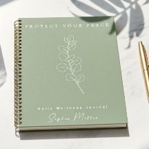 Sage Eucalyptus Minimalist Daily Wellness Journal