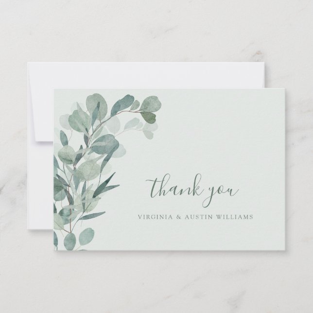 Sage Eucalyptus Thank You Card (Front)