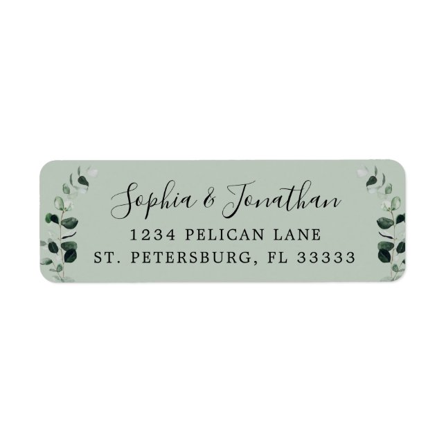 Sage Eucalyptus Wedding Return Address (Front)