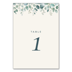 Sage Eucalyptus Wedding Table Number