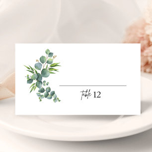 Sage Eucalyptus Woodland Wedding Folded Place Card