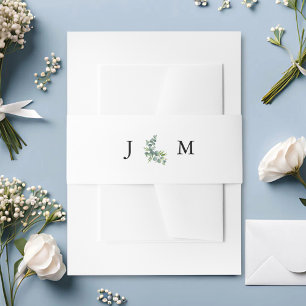 Sage Eucalyptus Woodland Wedding Invitation Belly Band