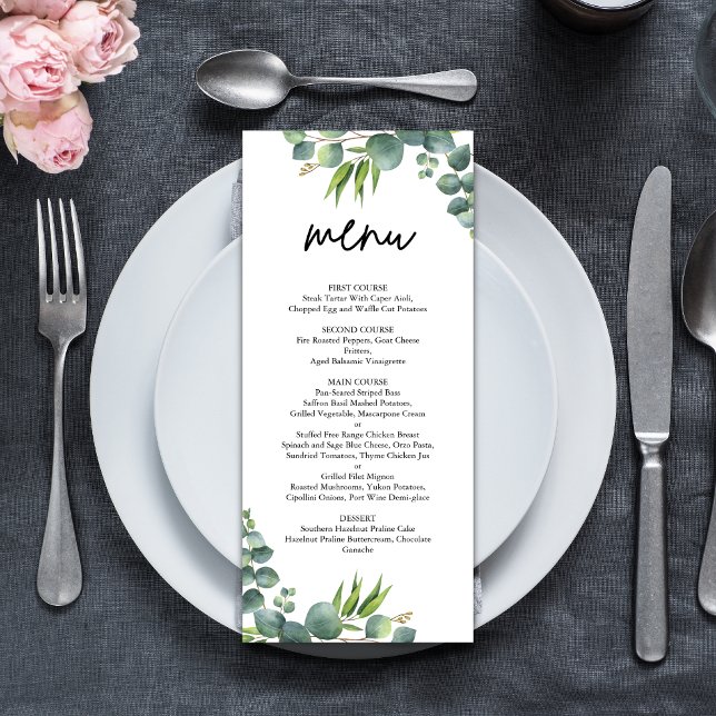 Sage Eucalyptus Woodland Wedding Menu (Creator Uploaded)