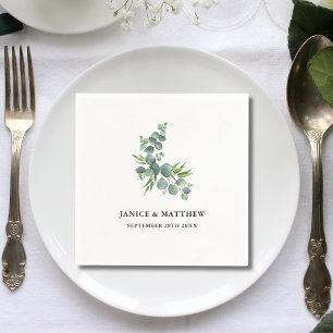 Sage Eucalyptus Woodland Wedding Napkin