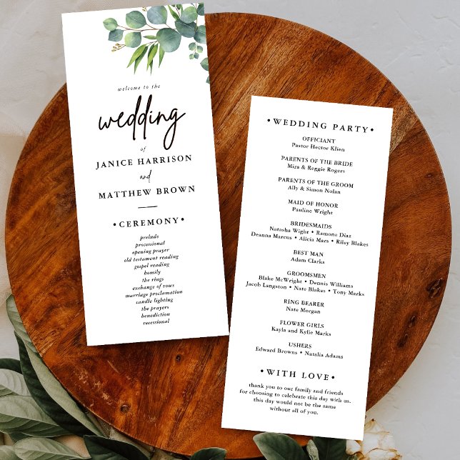 Sage Eucalyptus Woodland Wedding Program (Creator Uploaded)