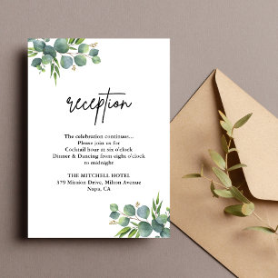 Sage Eucalyptus Woodland Wedding Reception Enclosure Card