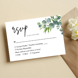 Sage Eucalyptus Woodland Wedding RSVP Card