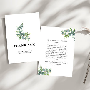 Sage Eucalyptus Woodland Wedding Thank You Card