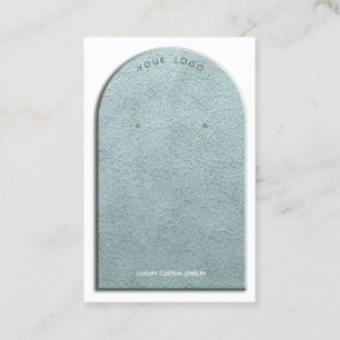 Sage Faux Leather Arch Earring Display Business Card