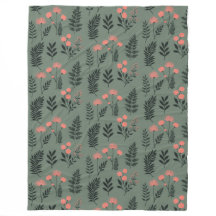 Sage Fern Fleece Blanket, Large 60" x 80"