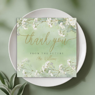 Sage Floral Bridal Shower Thank You Card