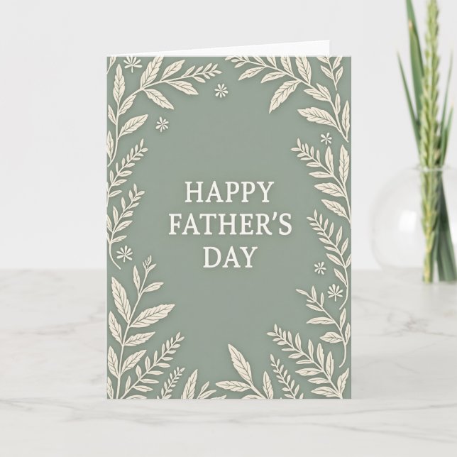 Sage Floral Fathers Day Card (Front)