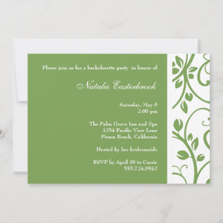 Sage Floral Vine Bachelorette Party Invitation