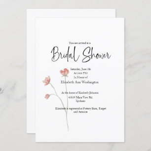 Sage Floral Watercolor Bridal Shower Invitation