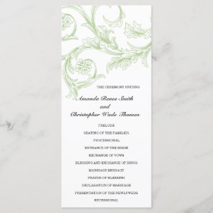 Sage Floral Wedding Program Programme