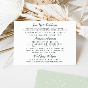 Sage Floral Wedding Weekend Information Enclosure Card